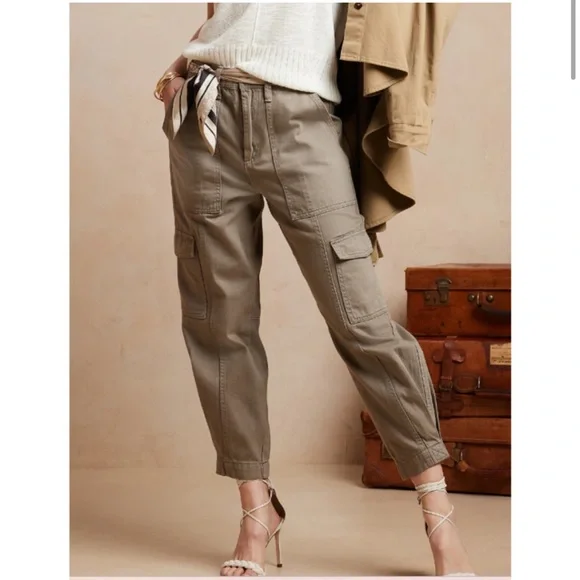 Banana Republic Utility High Rise Cargo Pants Surplus Green Size 10 - Picture 1 of 14
